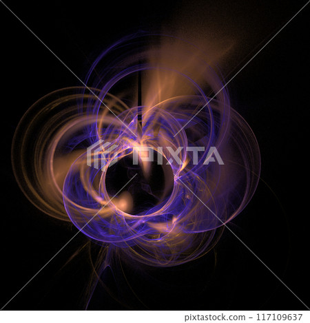blue and yellow abstract pattern on a black background, wallpaper, design 117109637