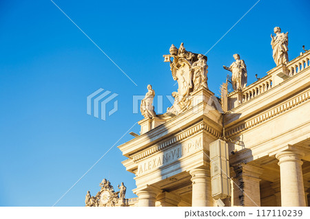 Statues atop St. Peter's Basilica, Vatican City, Rome 117110239