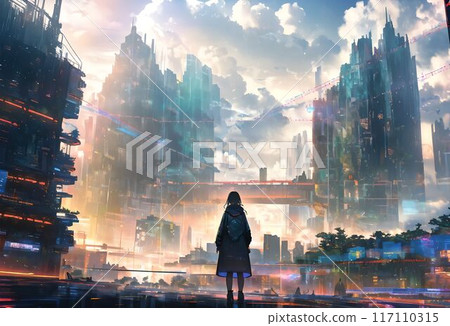 未來城市插圖 未來城市插圖 117110315
