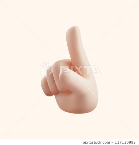 3d rendering of a human hand isolated on a white background. Realistic 3d vector illustration 117110992