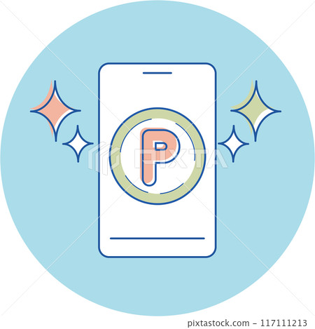 Icon 3 colors 〇 Point activity Smartphone and points Icon 3 colors 〇 Point activity Smartphone and points 117111213