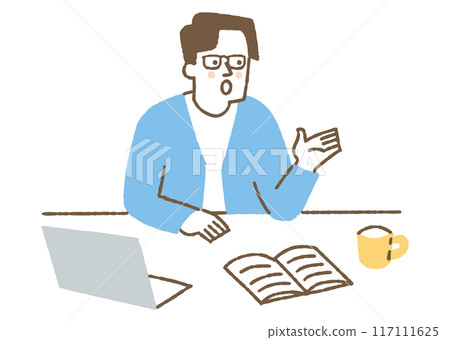 Boss talking to subordinates at work_color Boss talking to subordinates at work_color 117111625