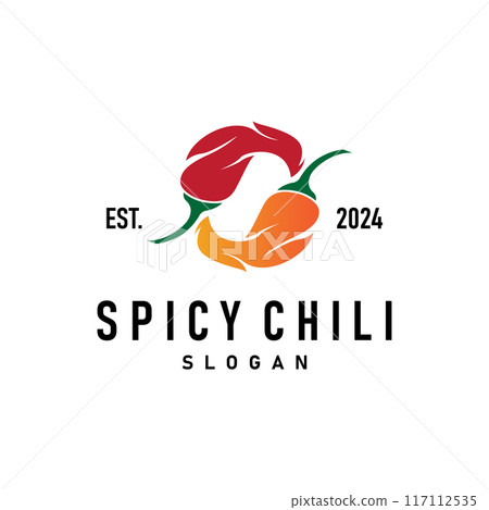 chili logo design illustration template garden plant results as food ingredients hot chili 117112535