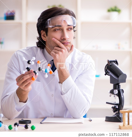 Young male scientist working in the lab 117112868