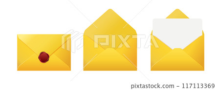 黃色信封/邀請卡插圖 117113369