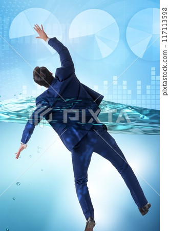 Drowning businessman in insolvency and bankruptcy concept Drowning businessman in insolvency and bankruptcy concept 117113598