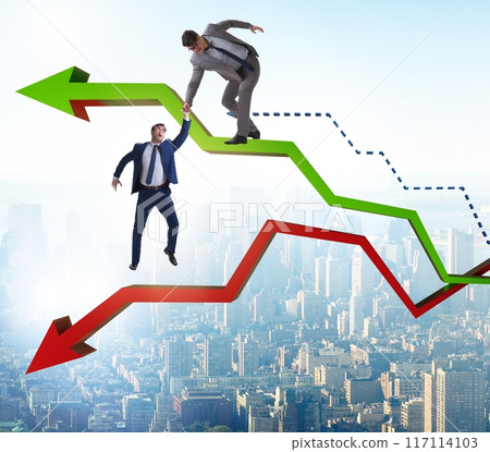 Businessman saving competitor during the crisis 117114103