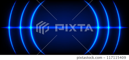 Digital illustration of a glowing on a dark blue background 117115409