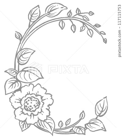 Design letters using elegant flowers. "C". Vector material. 117115753