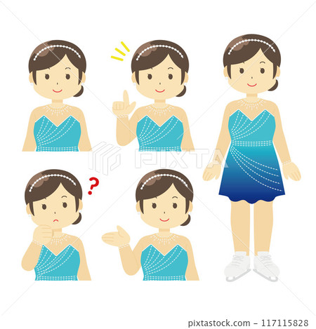 女性花式滑冰選手的插圖 117115828