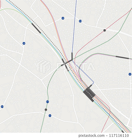 Yamanote Line Area Map_Nishi-Nippori_No Text 117116110