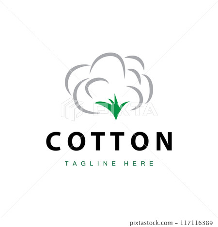 cotton logo design flower soft cotton organic plant textile material clothing illustration template cotton logo design flower soft cotton organic plant textile material clothing illustration template 117116389