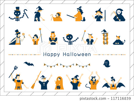 people enjoying halloween 117116839