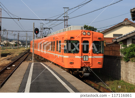 一畑列車2100系列車到達河戶站 117116861