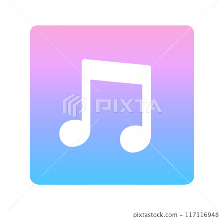 Pink and blue gradation | Simple music note mark 117116948