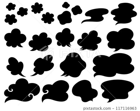 Steam effect and speech bubble silhouette set 117116963