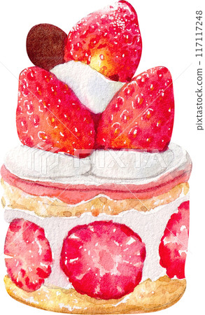 Strawberry dessert with food and drink watercolor png icon 117117248