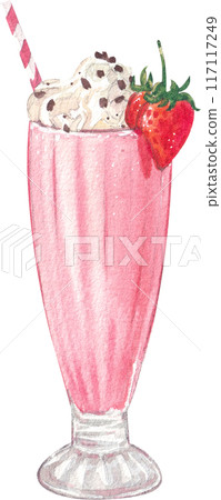 Strawberry dessert with food and drink watercolor png icon 117117249