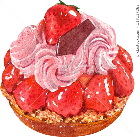 Strawberry dessert with food and drink watercolor png icon Strawberry dessert with food and drink watercolor png icon 117117265