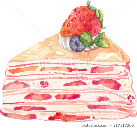 Strawberry dessert with food and drink watercolor png icon Strawberry dessert with food and drink watercolor png icon 117117269