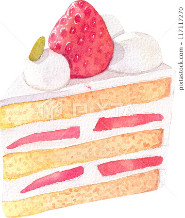 Strawberry dessert with food and drink watercolor png icon 117117270