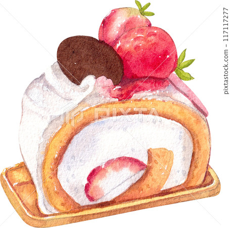 Strawberry dessert with food and drink watercolor png icon Strawberry dessert with food and drink watercolor png icon 117117277