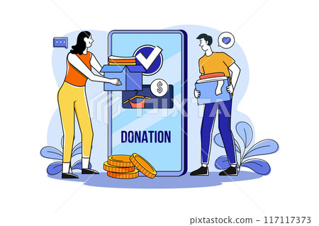 Volunteer group donates for charity via smart phone 117117373