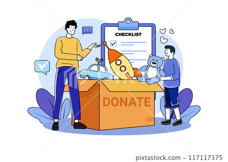 Children donate toys to charity Children donate toys to charity 117117375