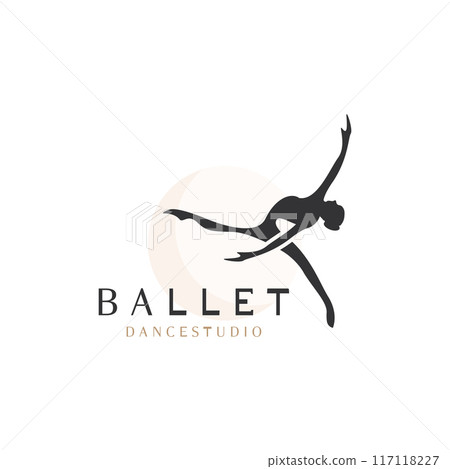 Ballet Dance studio logo design. Silhouette of a girl Dancing class abstract figure template Ballet Dance studio logo design. Silhouette of a girl Dancing class abstract figure template 117118227