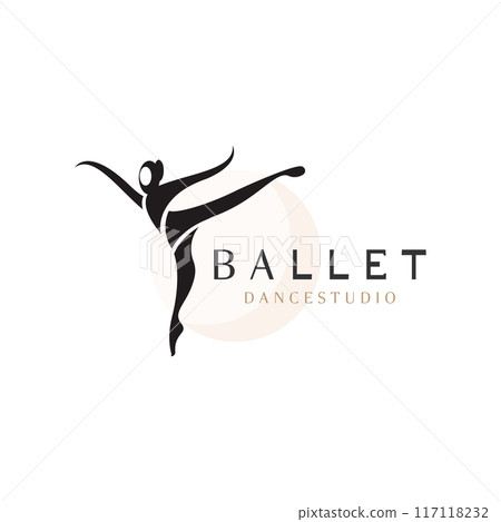 Ballet Dance studio logo design. Silhouette of a girl Dancing class abstract figure template Ballet Dance studio logo design. Silhouette of a girl Dancing class abstract figure template 117118232