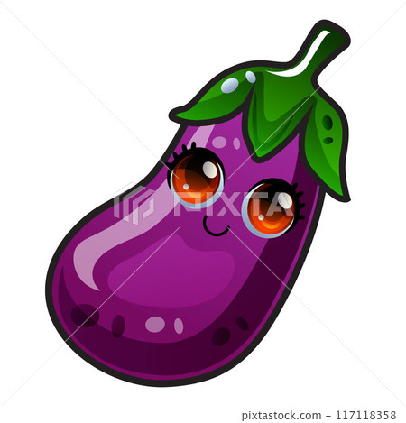 gradient eggplant cartoon sticker gradient eggplant cartoon sticker 117118358