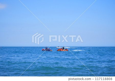 motor boats on the summer sea motor boats on the summer sea 117118808