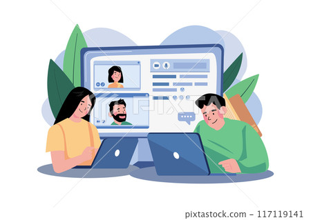 Online message blog chats communication. 117119141