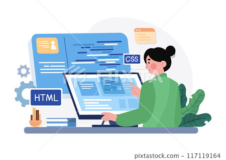 Women involved in web development Illustration concept on white background 117119164