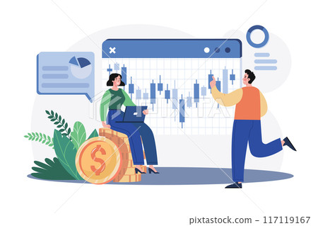 Stock Market Exchange Illustration concept on white background 117119167
