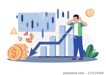 Stock Market Analysis Illustration concept on white background 117119168