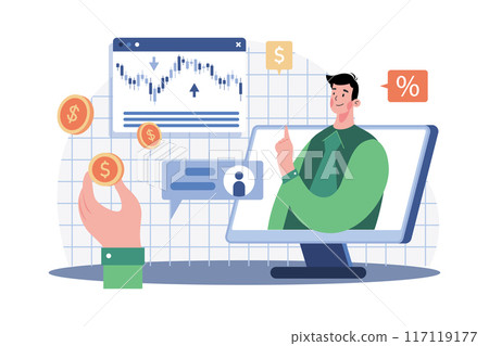 Stockbroker Illustration concept on white background 117119177