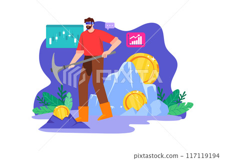 Virtual Reality Illustration concept on white background 117119194