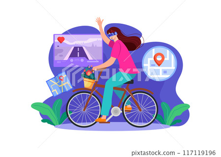 Virtual Reality Illustration concept on white background 117119196