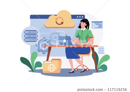 Server Maintenance Illustration concept on white background 117119256
