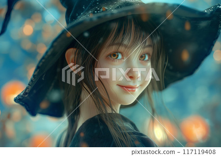 享受萬聖節派對的女人 117119408