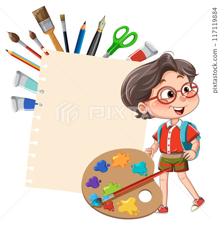 Creative Child with Art Supplies Creative Child with Art Supplies 117119884