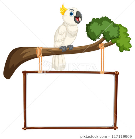 Parrot on Branch with Sign Parrot on Branch with Sign 117119909