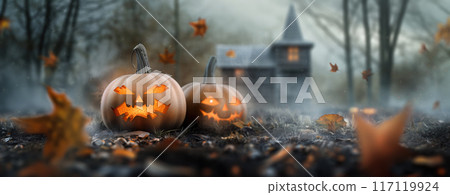 Halloween Theme Stylized Background For Your Project 117119924