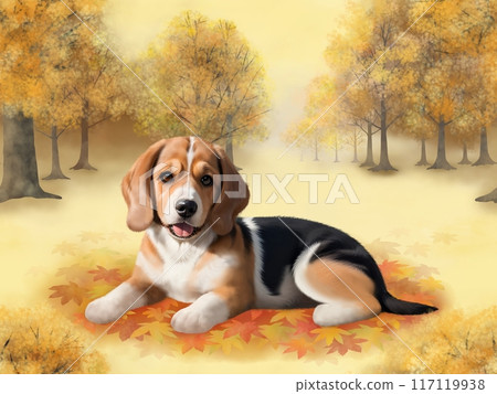 Beagle seamless pattern A-1 117119938