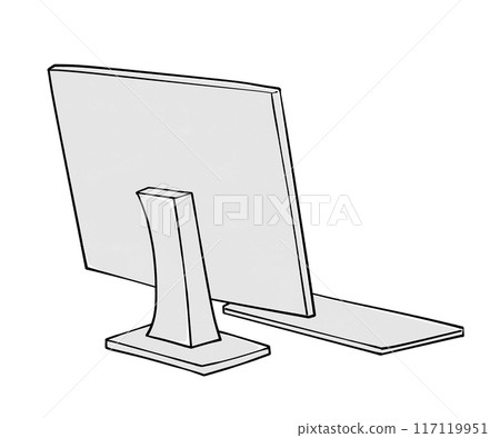 A desktop computer seen from behind A desktop computer seen from behind 117119951