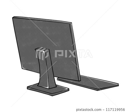 A desktop computer seen from behind 117119956