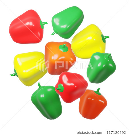 Green peppers and paprika 117120392