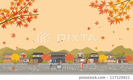 秋天的聯排別墅風景（全高清16:9尺寸） 117120921