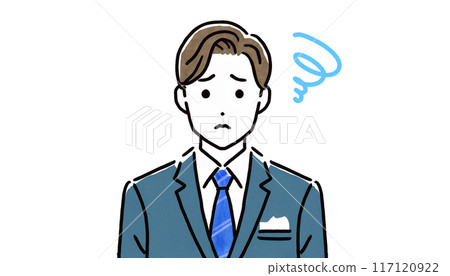 辦公室職員，穿著西裝的男人遇到了麻煩 117120922